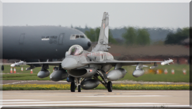 Retro 63 lining up with the support tanker taxing behind