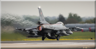 Retro 62 strobing as it rolls down the runway