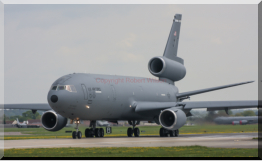 Blue 01 taxing for departure.  This was the tanker taking Retro 61-64 to America