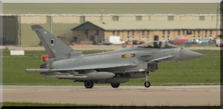 Rafair 7006 in the heat haze fully armed heading for the Nato Air Policing mission at �iauliai Air Base, Lithuania
