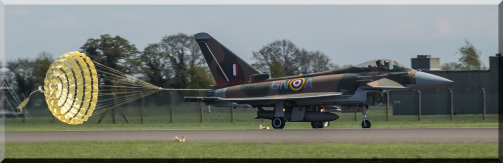 Horseman 52 streaming the chute on its return to Coningsby