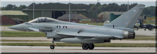 Vampire 21 lining up on runway 23 at Lossiemouth (09/06/15)